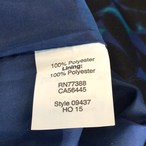 💖 J. Crew Factory | 3/4 Sleeve Gallery Shift Dress Blue Black Leaf Floral Siz - Picture 6 of 6